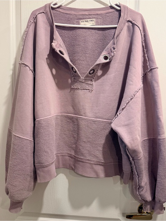 We The Free Tops - We The Free Dusty Lavender Raw-Edge Pullover Hoodie
